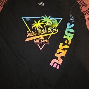 Black Surf Style Long Sleeve Shirt